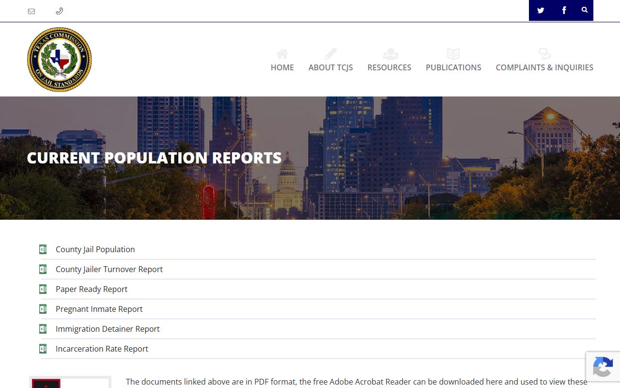 Brooks County inmate population TCJS population report source